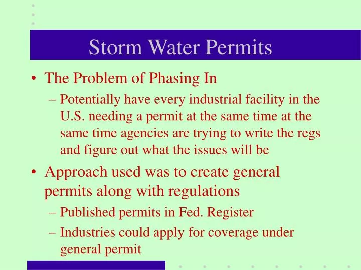 storm water permits