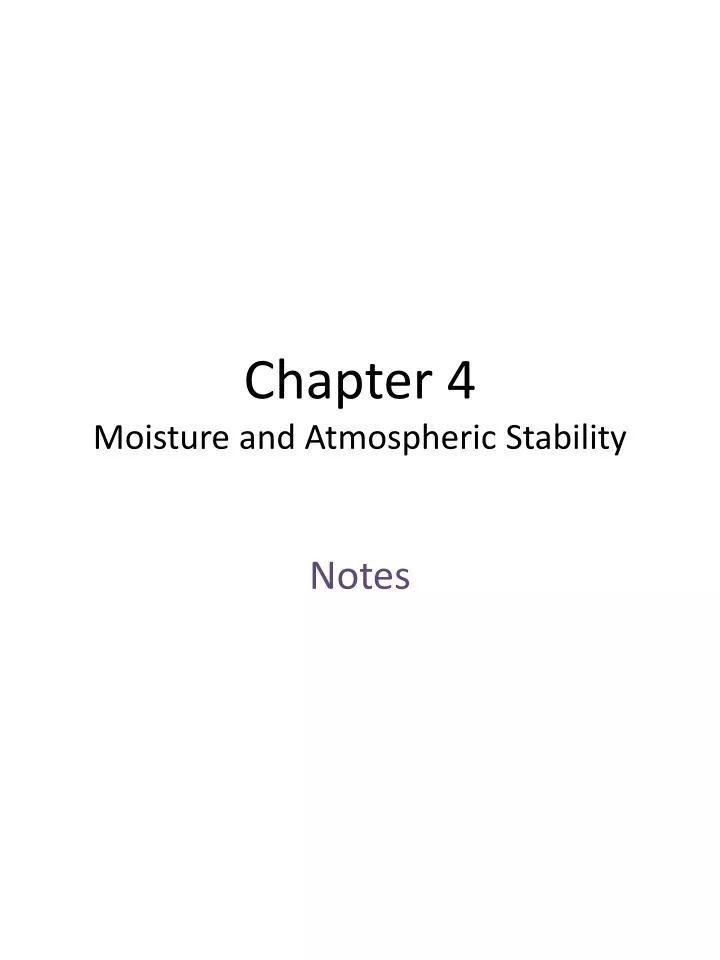 chapter 4 moisture and atmospheric stability