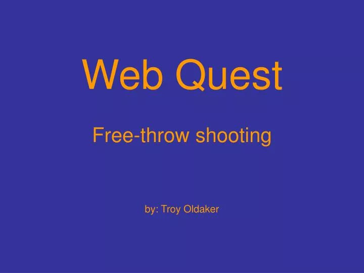 web quest free throw shooting