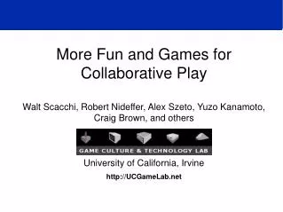 More Fun and Games for Collaborative Play