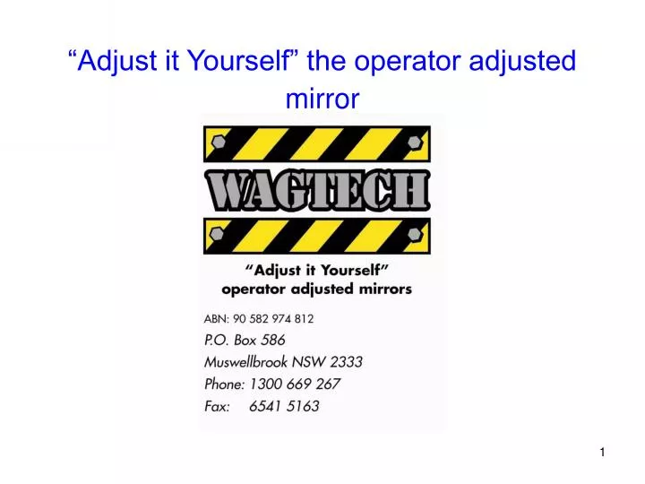adjust it yourself the operator adjusted mirror