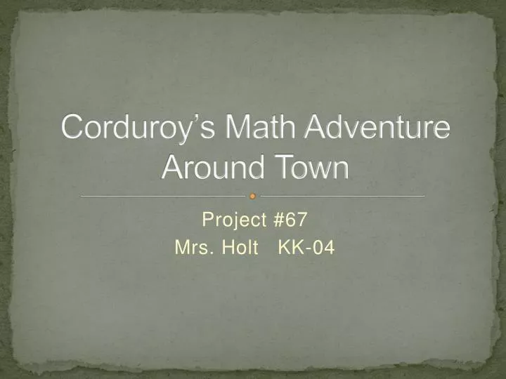 corduroy s math adventure around town