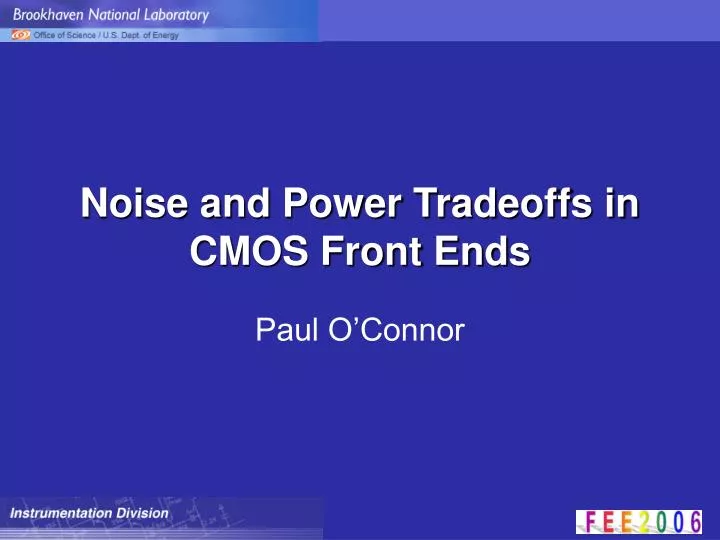 noise and power tradeoffs in cmos front ends