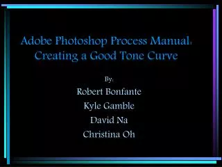 Adobe Photoshop Process Manual: Creating a Good Tone Curve
