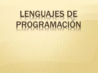 lenguajes de programaci n