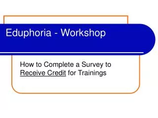 Eduphoria - Workshop