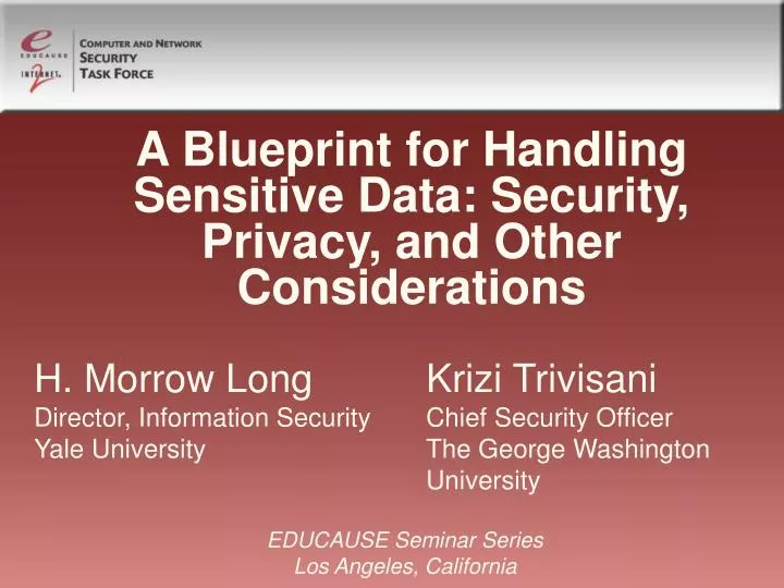 a blueprint for handling sensitive data security privacy and other considerations