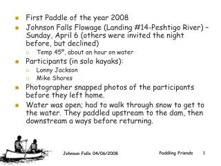 First Paddle of the year 2008