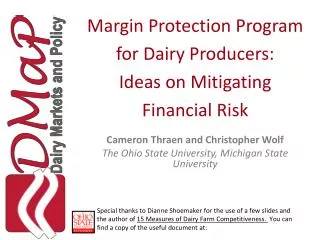 Margin Protection Program for Dairy Producers: Ideas on Mitigating Financial Risk