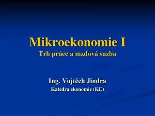 mikroekonomie i trh pr ce a mzdov sazba