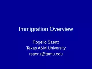 Immigration Overview