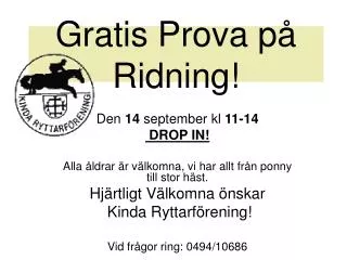gratis prova p ridning