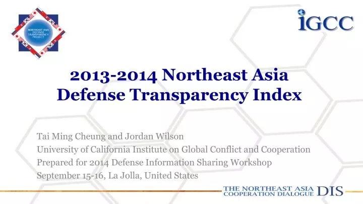 2013 2014 northeast asia defense transparency index