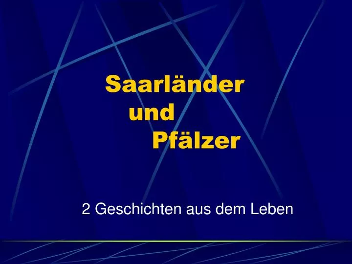 saarl nder und pf lzer