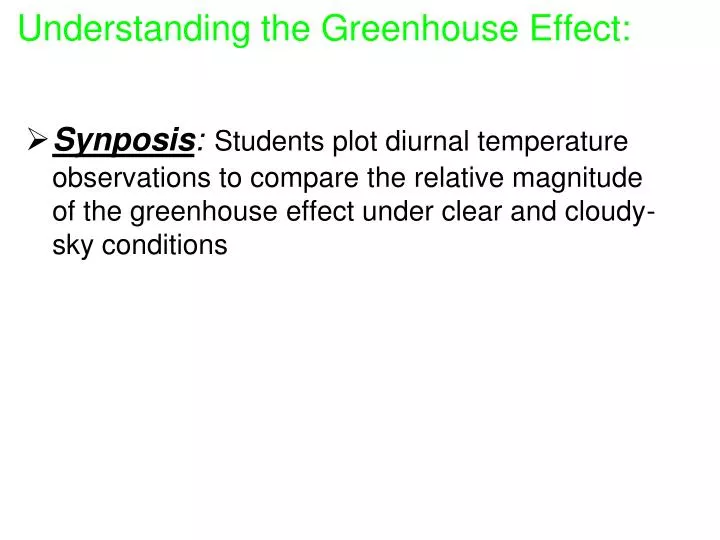 understanding the greenhouse effect