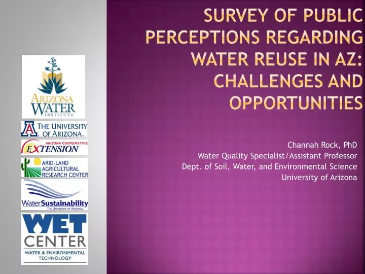survey of public perceptions regarding water reuse in az challenges and opportunities