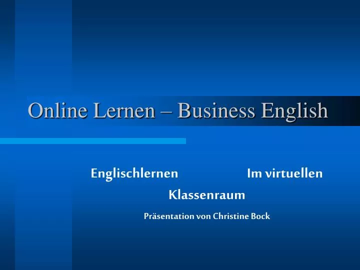 online lernen business english