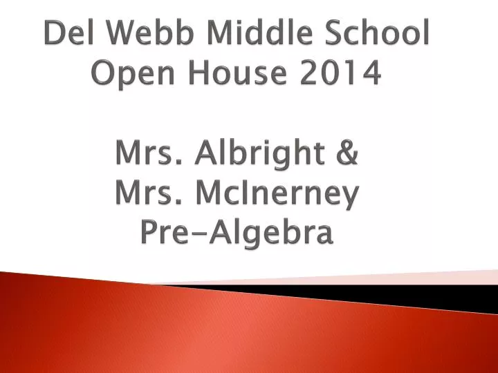 del webb middle school open house 2014 mrs albright mrs mcinerney pre algebra