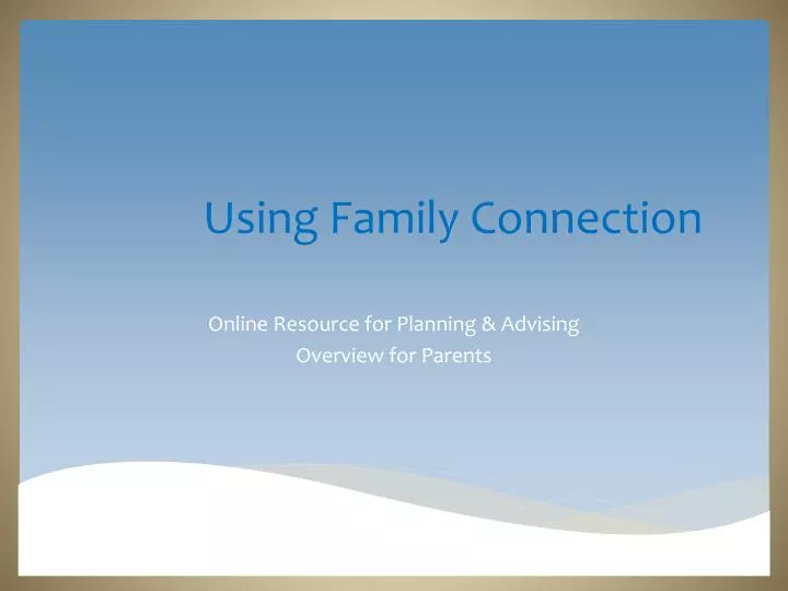using family connection