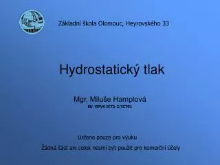 hydrostatick tlak