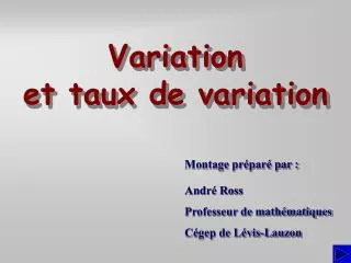 variation et taux de variation