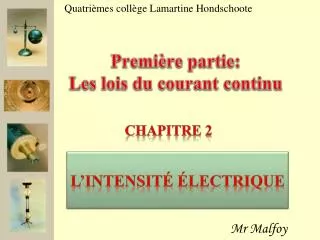 premi re partie les lois du courant continu