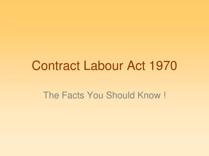 contract labour act 1970