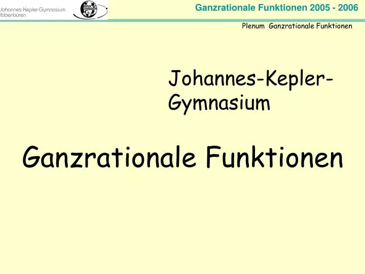 plenum ganzrationale funktionen