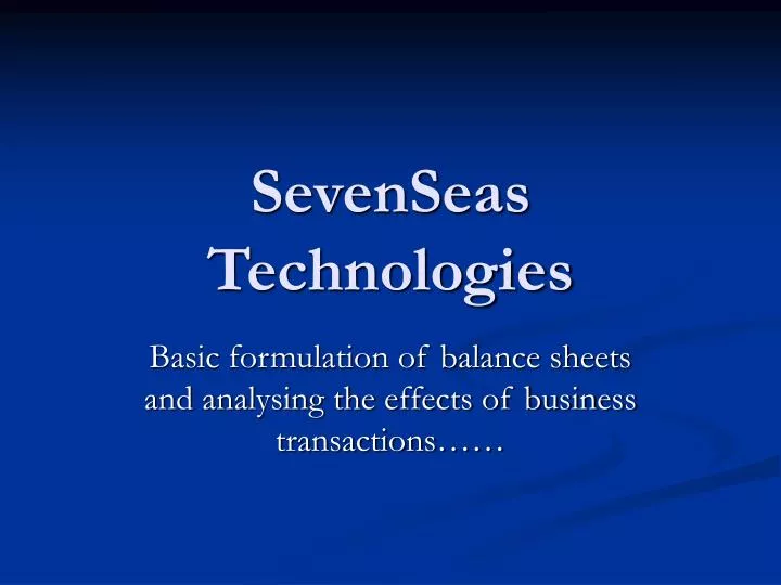 sevenseas technologies