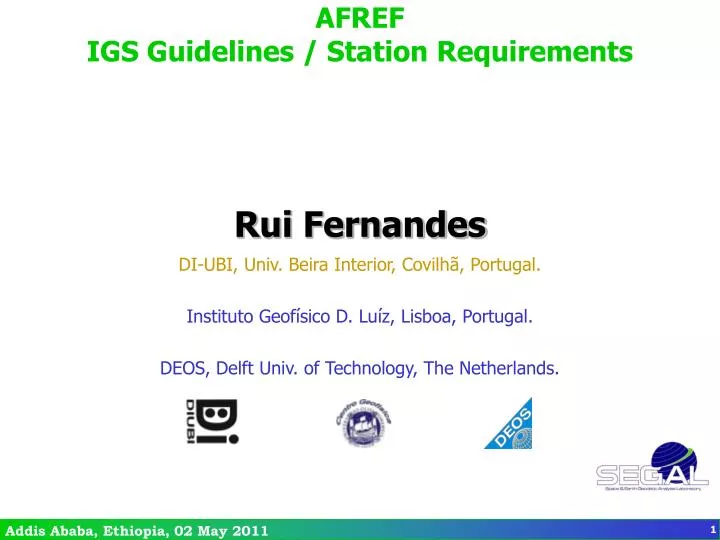 afref igs guidelines station requirements