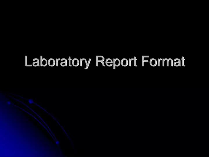 laboratory report format