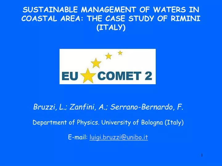sustainable management of waters in coastal area the case study of rimini italy