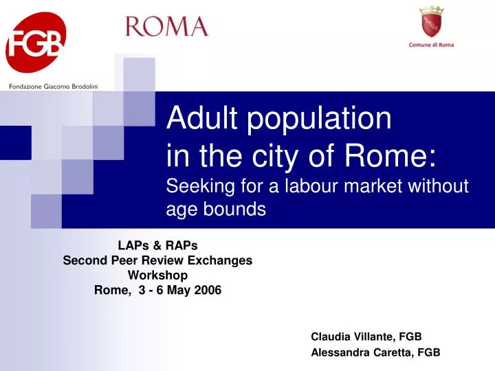 adult population in the city of rome seeking for a labour market without age bounds
