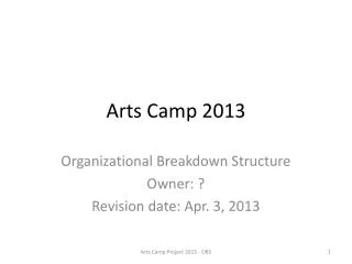 Arts Camp 2013