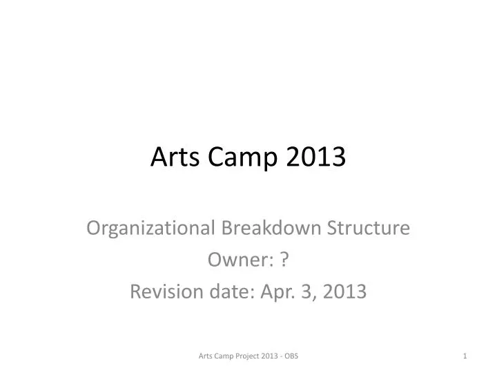 arts camp 2013