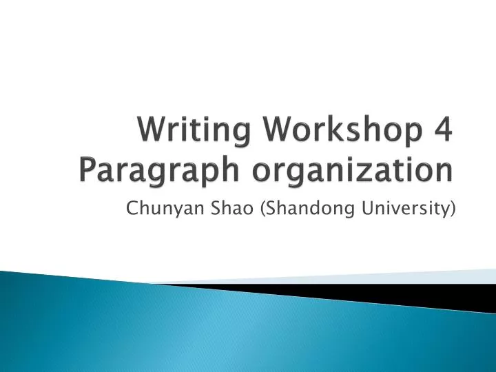 writing workshop 4 paragraph organization