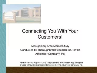 Connecting You With Your Customers!