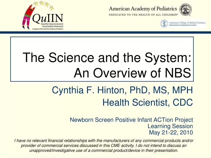 the science and the system an overview of nbs