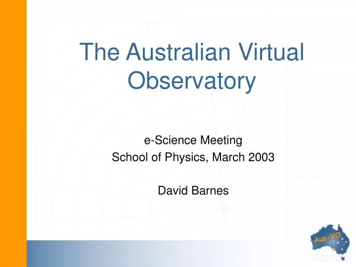 the australian virtual observatory