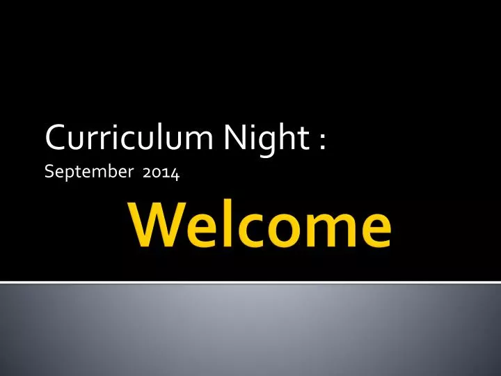 curriculum night september 2014