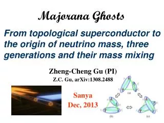 Zheng- C heng Gu ( PI) Z.C. Gu, arXiv:1308.2488 Sanya Dec, 2013