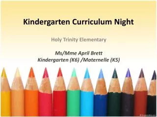 Kindergarten Curriculum Night