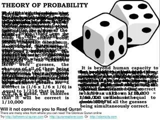 THEORY OF PROBABILITY