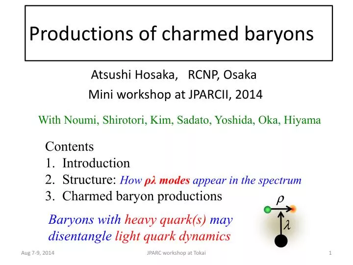 productions of charmed baryons