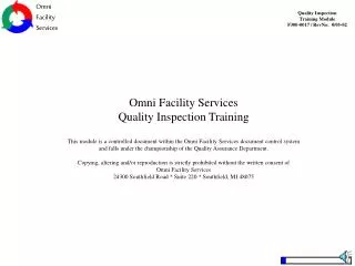 Omni Facility Services Quality Inspection Training