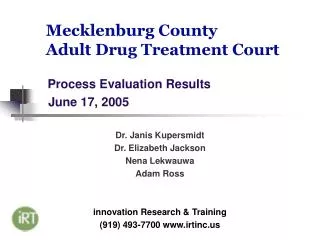 Mecklenburg County Adult Drug Treatment Court