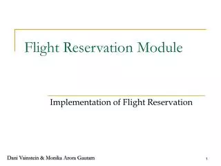 Flight Reservation Module