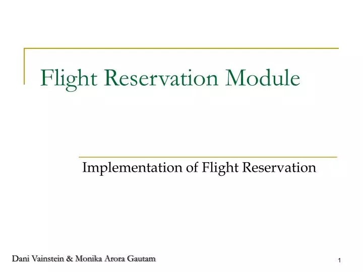 flight reservation module