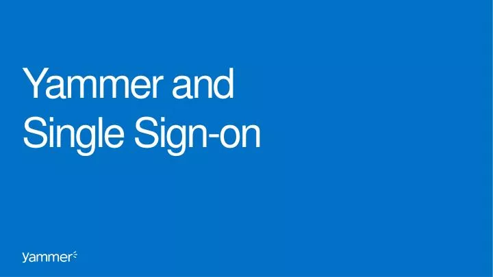 yammer and single sign on