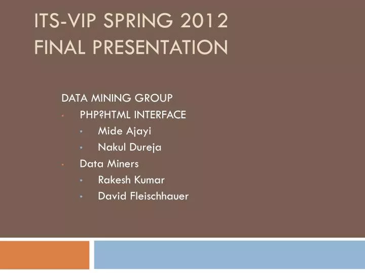 its vip spring 2012 final presentation